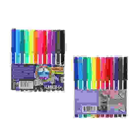 Фломастеры 12 цветов с цветным вентилируемым колпачком, в ПВХ пенале с подвесом Свит Китти / Фланкер