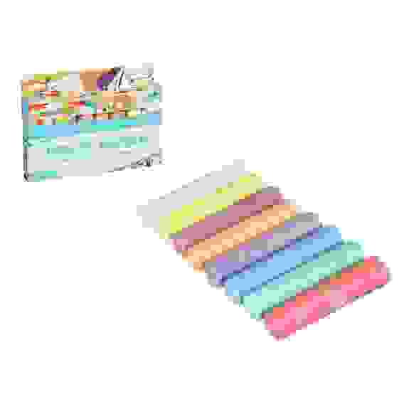 Мелки для рисования на асфальте, яркие, 8 шт., мел, 18,5х13,5х2,5см ХОББИХИТ