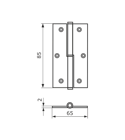 Петля ПН-85 (п.з.) правая, хром