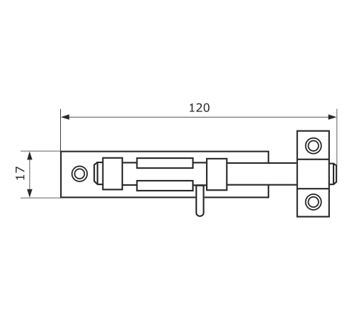 Задвижка накладная с плоской ручкой б/п