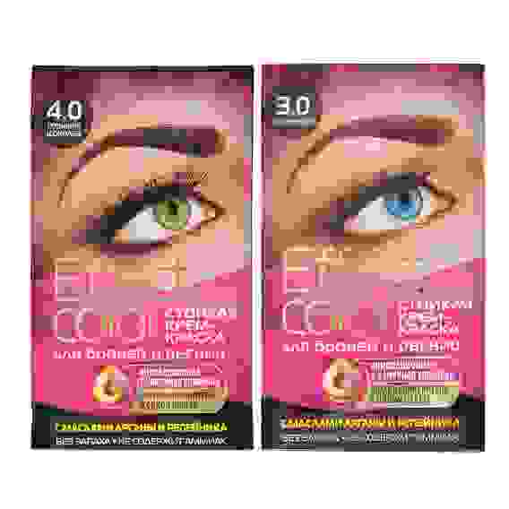 Крем-краска д/бровей и ресниц Effect Сolor,цвет корич./горький шоколад,3мл, 2 вида, 7877/7878