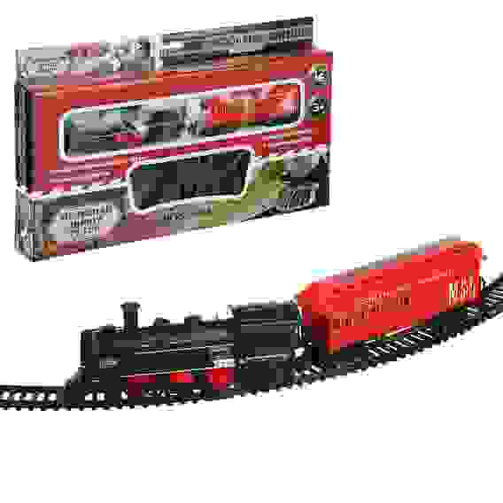 Поезд с ж/д путями \"Ретро\", функция движения ,свет , 2АА, PP, HIPS, 35,7х24х4,3см ИГРОЛЕНД