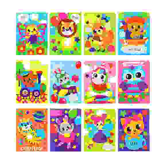 Аппликация из страз &quot;Микс&quot;, бумага, пластик,19х26см, 12 дизайнов ХОББИХИТ