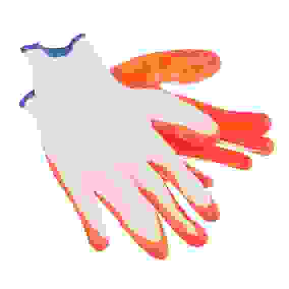 Перчатки садовые с резиновым полуобливом, полиэстер, 10 размер, 23,5см, 30гр INBLOOM (МАРКА!)