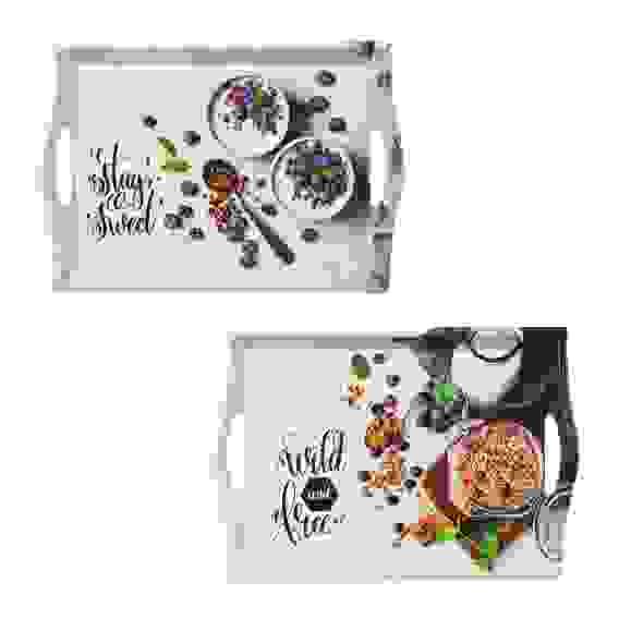 Поднос, пластик, 39х27х4,3см, 2 дизайна VETTA Завтрак