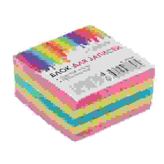 Блок для записей, в форме кубика, 9x9х4,5см, цветной, проклеенный, 65г/м2
