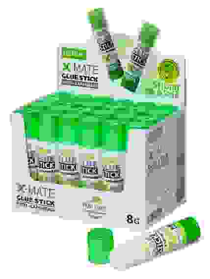 Клей-Карандаш Hatber X-Mate 8гр в картонной Дисплей-витрине