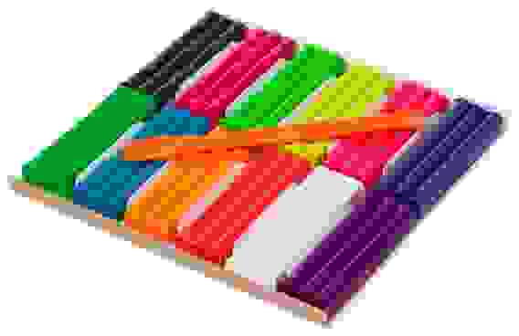 Пластилин Восковой флуоресцентный 12 цв. 180г Hatber со стеком-Морская семейка- в карт.короб. с ев