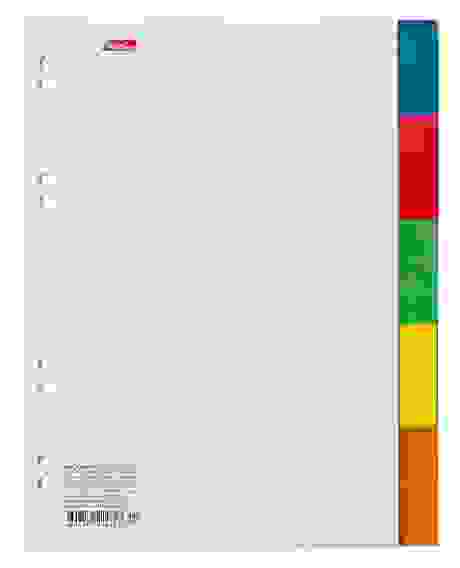 Набор Разделителей листов Картон А5ф 5л Hatber Цветовой 5 цв. в пленке