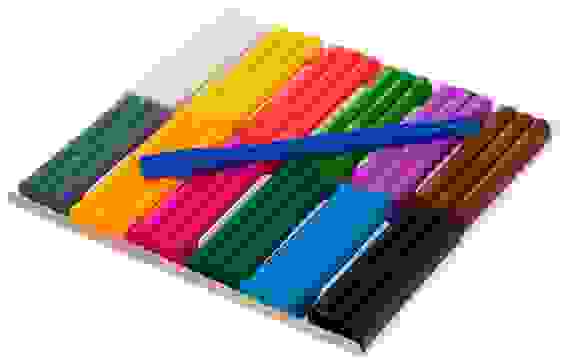 Пластилин Восковой 12 цв. 180г Hatber со стеком-Забавные зверята- в карт.короб. с европодвесом