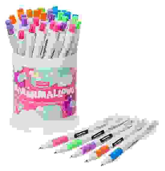 РУЧКА Hatber шариковая Автомат. Marshmallows Синяя 0,5мм с клипом игольч.пишущ.узел чернила на масл.