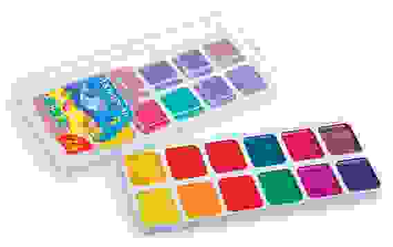 Краски Акварель медовые полусухие 24 цв. Hatber-Дельфины- без кисти в пластиковом пенале