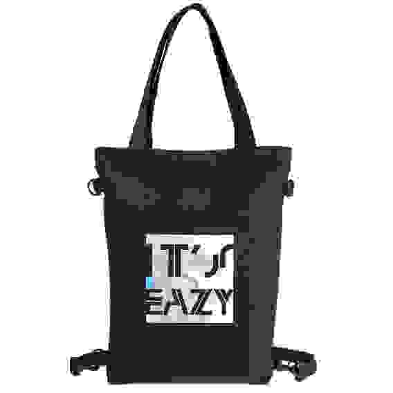 Сумка шопер-рюкзак на молнии Hatber 42х35см хлопок 1 карман -It's easy- в индив.упак.