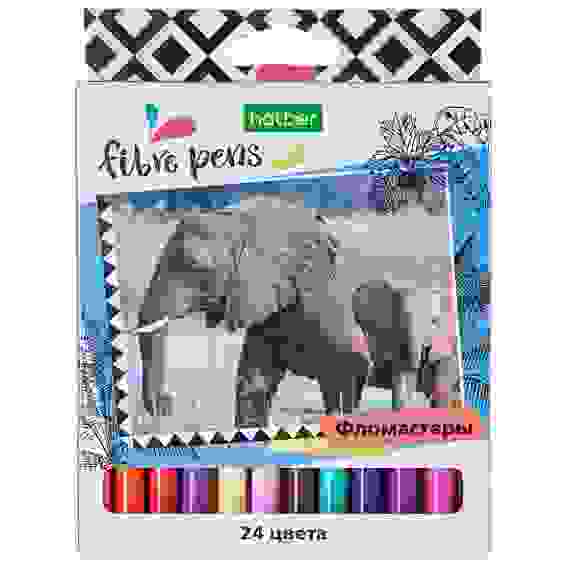 Фломастеры \"ECO\" 24 цв. -Сафари- в карт.короб. с европодвесом