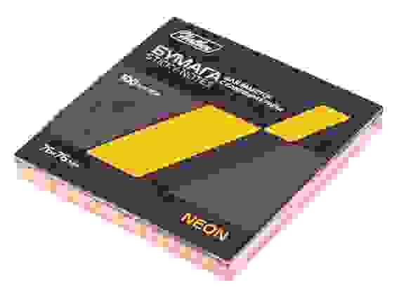 Бумага для заметок 100л 76x76мм с клеевым краем Hatber NEON Оранжевая в индив.упак.