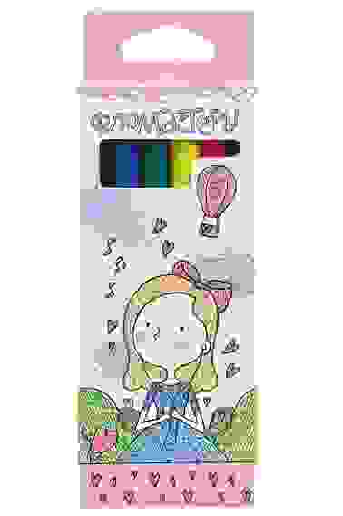 Фломастеры &quot;ECO&quot; 6 цв. -Переменка- в карт.короб. с европодвесом