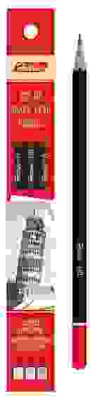 Карандаш чернографитн. Hatber 3шт. разной твердости с заточ. в карт.короб. с европодвесом