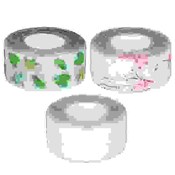 Лента бордюрная самоклеящаяся декоративная, прозрачная, 38мм х 3,2м, 3 дизайна VETTA