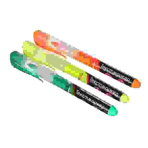 Маркер-выделитель &quot;Альфа&quot;, жидкие чернила, круглый корпус, линия 4мм, 13см, 3 цвета