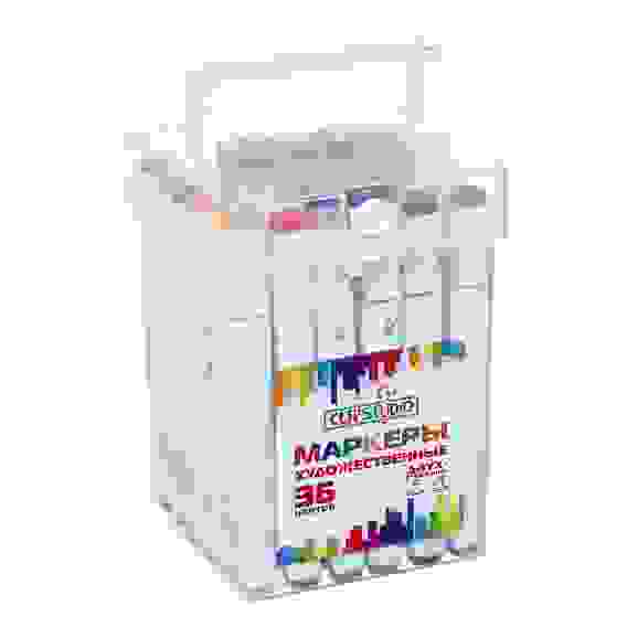 Набор маркеров худож., 36 цветов, 2-стор. (скошенный 3мм + линер 0,5мм), в пласт.боксе ClipStudio