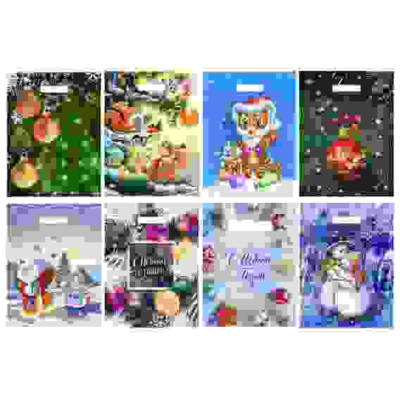 Пакет ламинированный с вырубной ручкой, 40х31см, 60мкм, 10 дизайнов