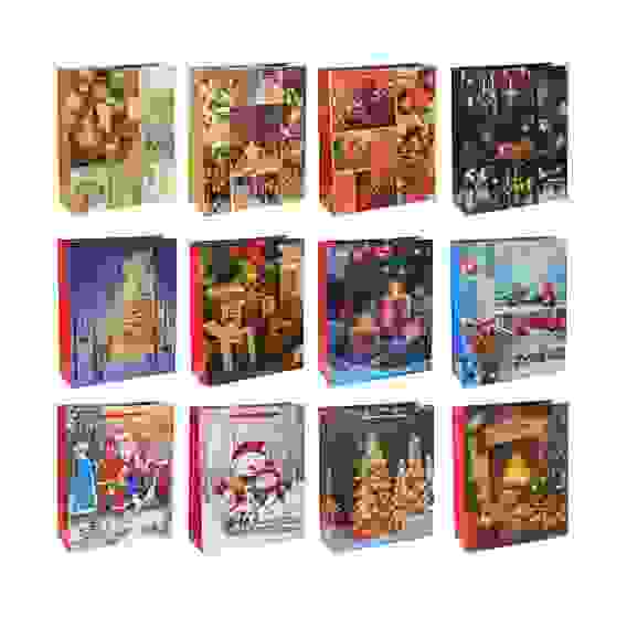 Пакет подарочный, 26х32х10см, бумага высокого качества с глиттером, 12 диз, арт.2022-4 СНОУ БУМ