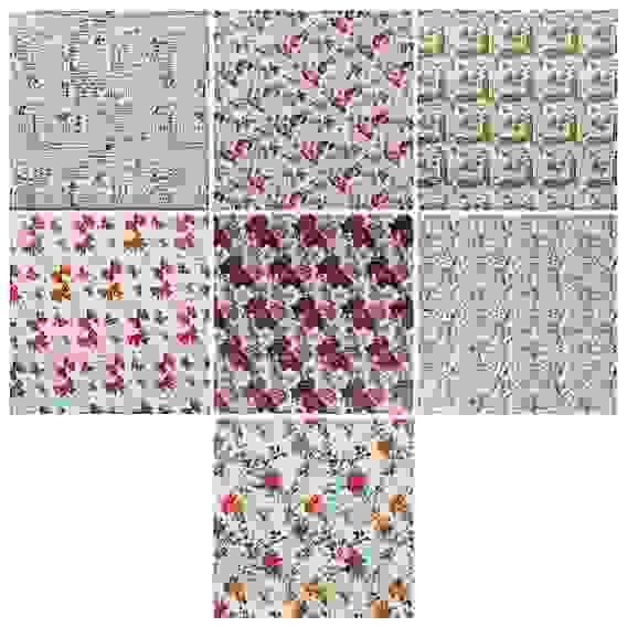 Бумага упаковочная, 68,5х100см, мелованная, 80 г, 7 дизайнов