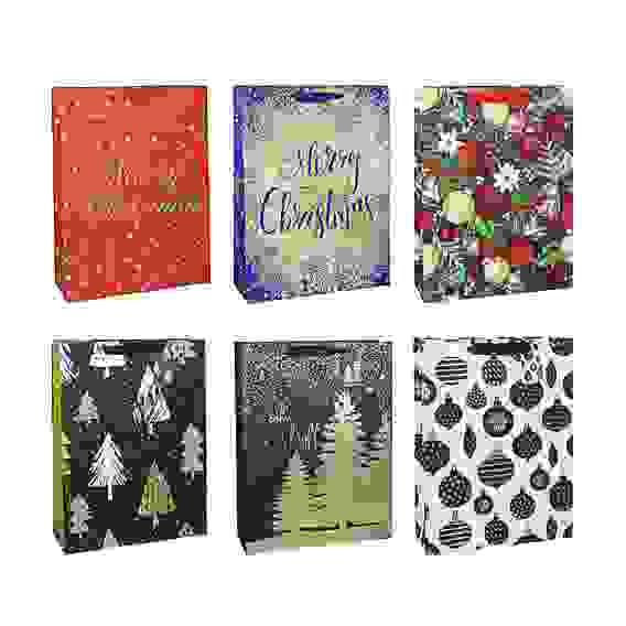 Пакет подарочный 32х42х11,5см, бумага высокого качества, 6 дизайнов, арт.2022-7 СНОУ БУМ