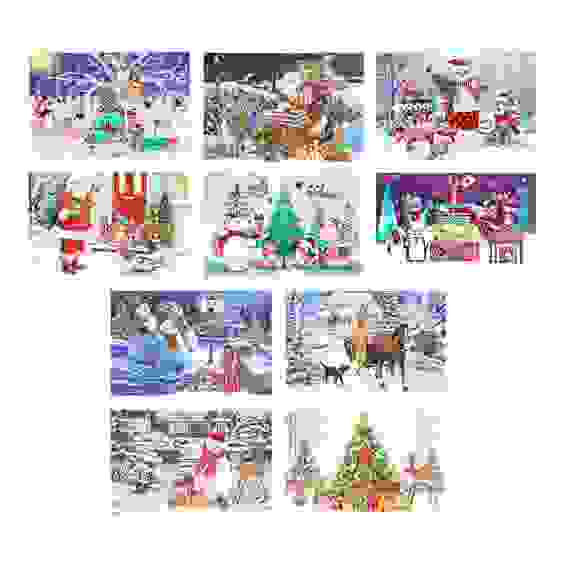 Открытка Новогодняя 3D, бумага, 10 дизайнов СНОУ БУМ