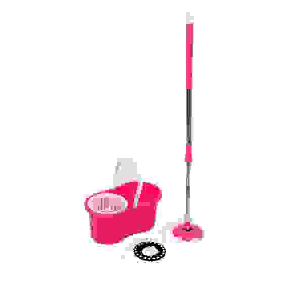 Набор МОП: ведро 9л, швабра доп.насадка принцип отж. \"Юла\" пластик