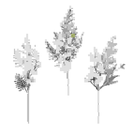 Украшение декоративное в виде веточки, пластик, 27-33см, 3 вида СНОУ БУМ