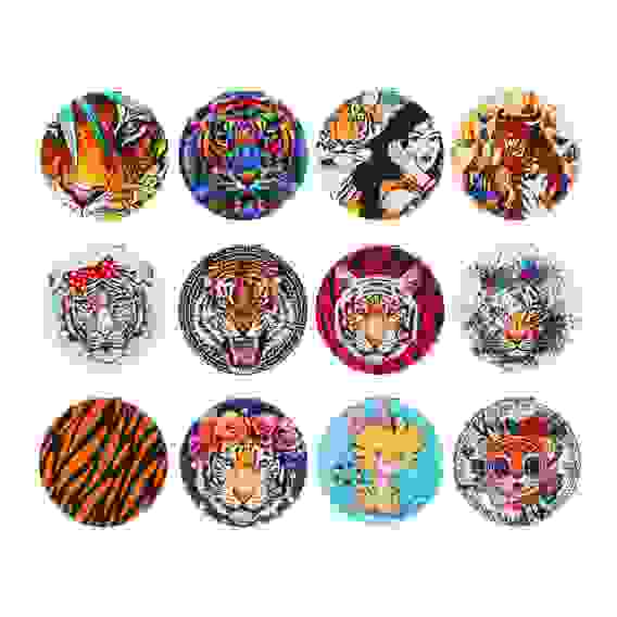 Зеркало карманное, ПУ, металл, d7см, 12 дизайнов СНОУ БУМ