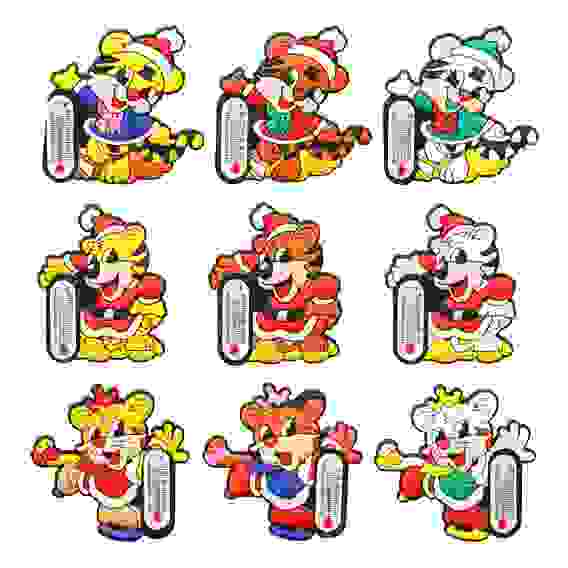 Sale! Магнит с термометром Символ Года 2022, ПВХ, 5,5х4см, 6 цветов СНОУ БУМ