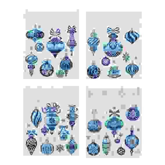 Наклейка ПВХ \"Украшения\" 3D 30х38см, голографическая фольга, 4 дизайна СНОУ БУМ