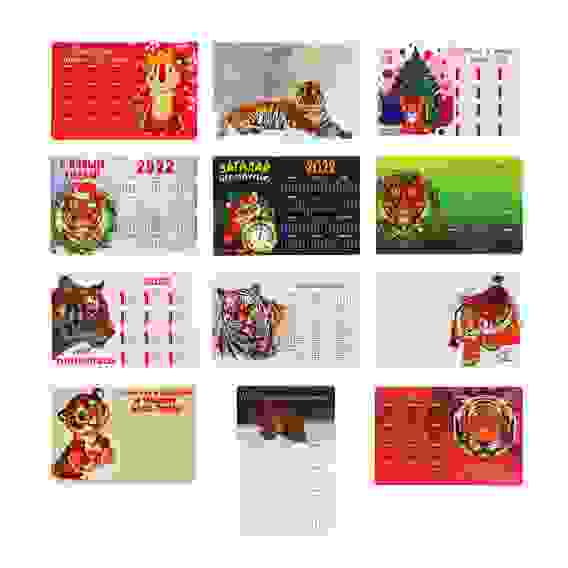 Календарь-магнит на холодильник с Символом Года, 15х10см, бумага, винил, 12 диз ГЦ, 2022 СНОУ БУМ