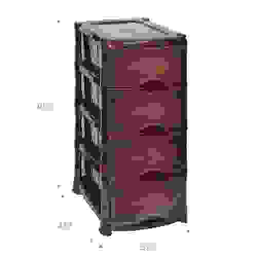 Комод &quot;Кожа&quot; 4-х секционный (кор. ротанг) Виолет