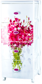 Комод &quot;Цветы&quot; 4-х секцион. (белый)