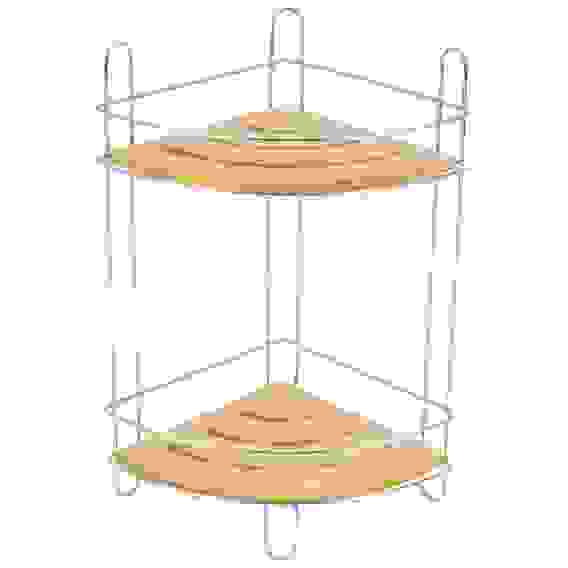 Полка двухъярусная BAMBOO-04 (угловая), 19,5*19,5*36,5 см