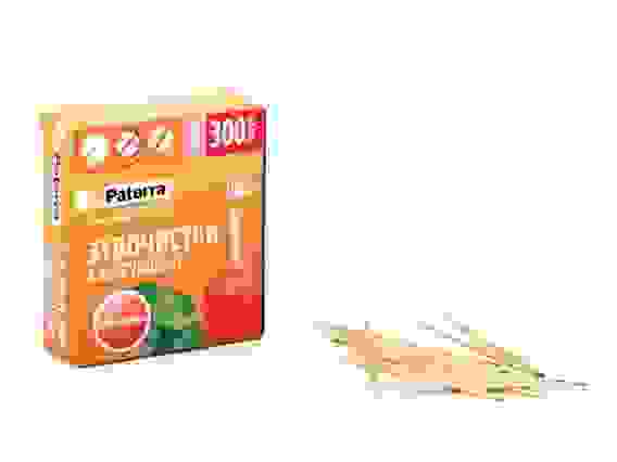 Зубочистки бамбуковые, с ментолом, 300 шт. в картонной упаковке PATERRA