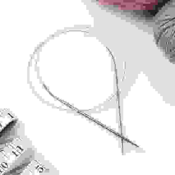 Спицы для вязания круговые сталь металл леска 14/80см d3,5мм пакет АУ 2609985