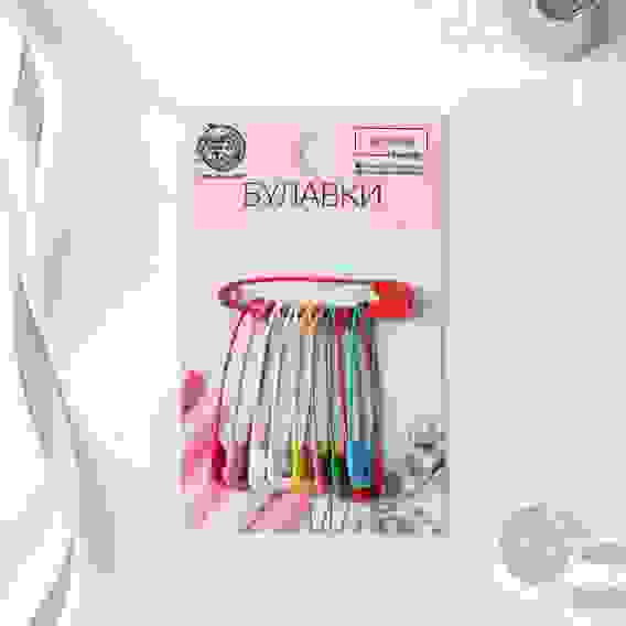 Булавка английская металл 3,5*0,6*0,1см (наб 10шт цена за наб) разноцветный АУ 5208927