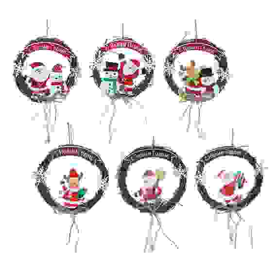 Украшение на подвесе с пожеланием, 18 см, дерево, ротанг, 6 дизайнов СНОУ БУМ