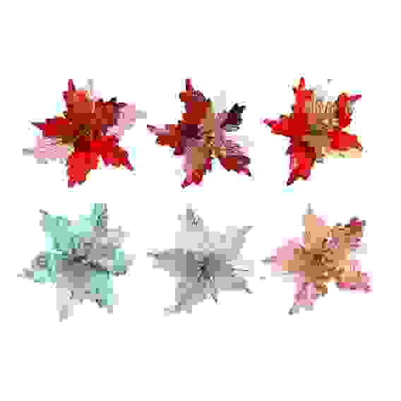 Украшение декоративное в виде цветка, текстиль, 28x27см, 6 цветов СНОУ БУМ