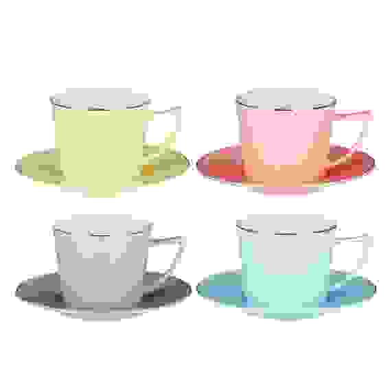 Набор чайный 2 пр., 250мл, 15см, костяной фарфор, 4 цвета MILLIMI Радуга