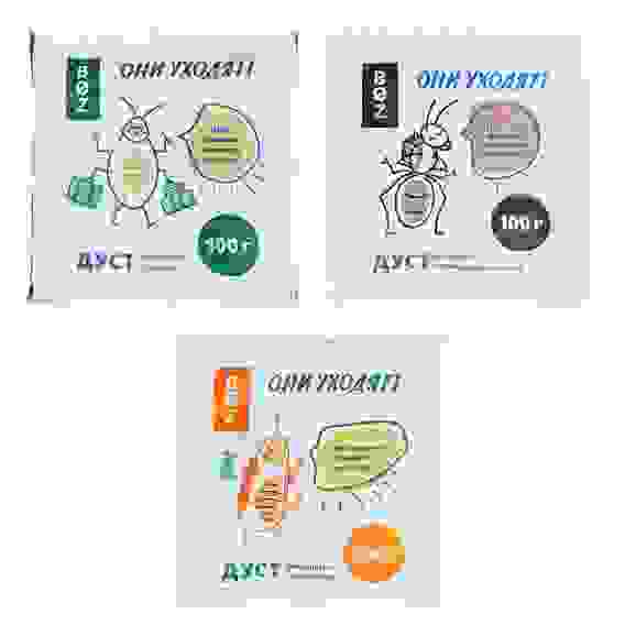 Дуст для защиты от клопов/тараканов/муравьев \"BOZ\", 100г