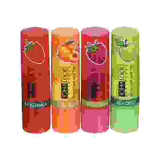 Бальзам для губ, 3,5г, яблоко, персик, малина, клубника ЮниLook