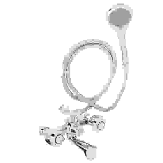 Смеситель Klabb LUX для ванны кор. излив, с душ набором, керам. кран-буксы 1/2, цинк