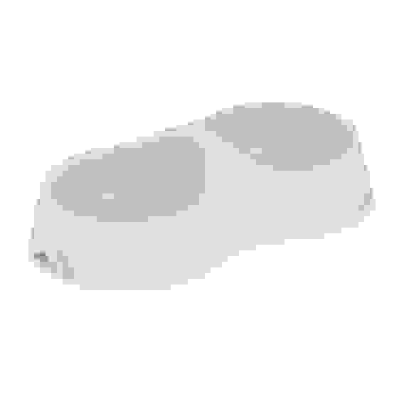 Миска для кошек 0,2л двойная (бежевый)