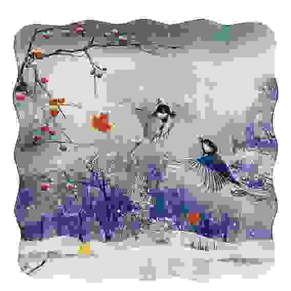 Блюдо квадратное 25х2см, стекло Зимушка-зима