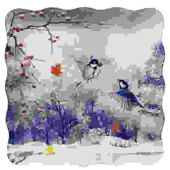 Блюдо квадратное 20х2см, стекло Зимушка-зима